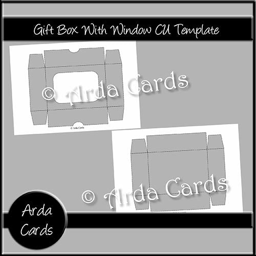 Gift Box With Window CU Template - The Printable Craft Shop