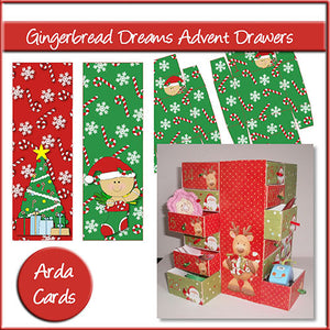 Gingerbread Dreams Advent Calendar Drawers - The Printable Craft Shop