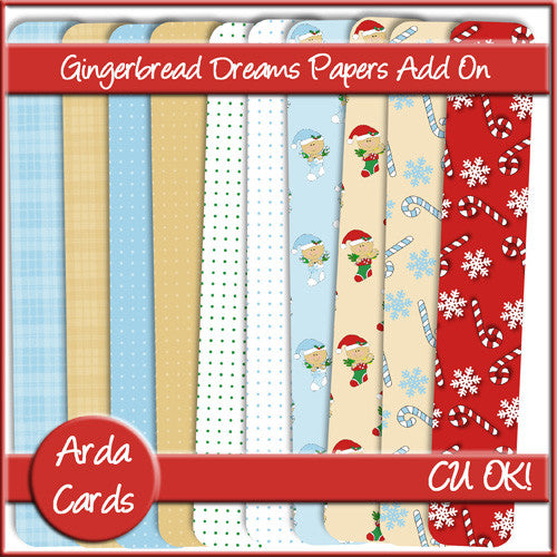 Gingerbread Dreams CU Papers Add On - The Printable Craft Shop