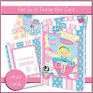 Girl In A Teacup Box Card
