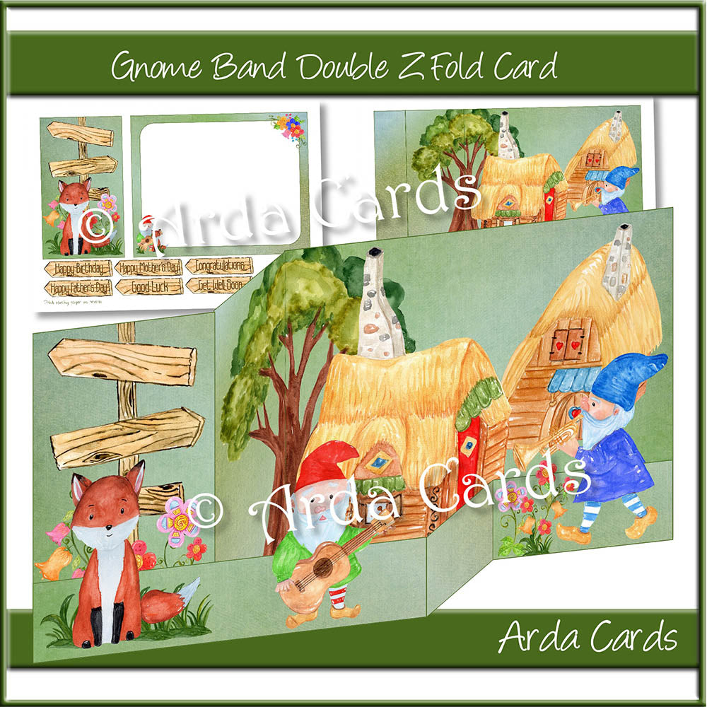 Gnome Band Z Fold Card