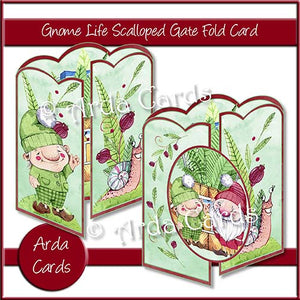 Gnome Life Scalloped Gatefold Card Making Kit - The Printable Craft Shop