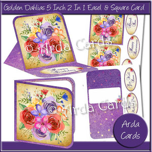 Golden Dahlias 2 in 1 Easel & Square Card