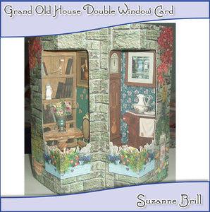 Grand Old House Double Window Card - The Printable Craft Shop