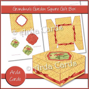 Grandma's Garden Square Printable Gift Box - The Printable Craft Shop