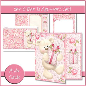 Grin & Bear It Asymmetric Card - The Printable Craft Shop