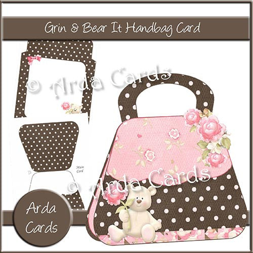 Grin & Bear It Handbag Card - The Printable Craft Shop