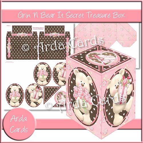 Grin N Bear It Secret Treasure Box - The Printable Craft Shop