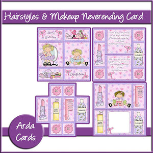 Hairstyles & Make Up Neverending Card - The Printable Craft Shop