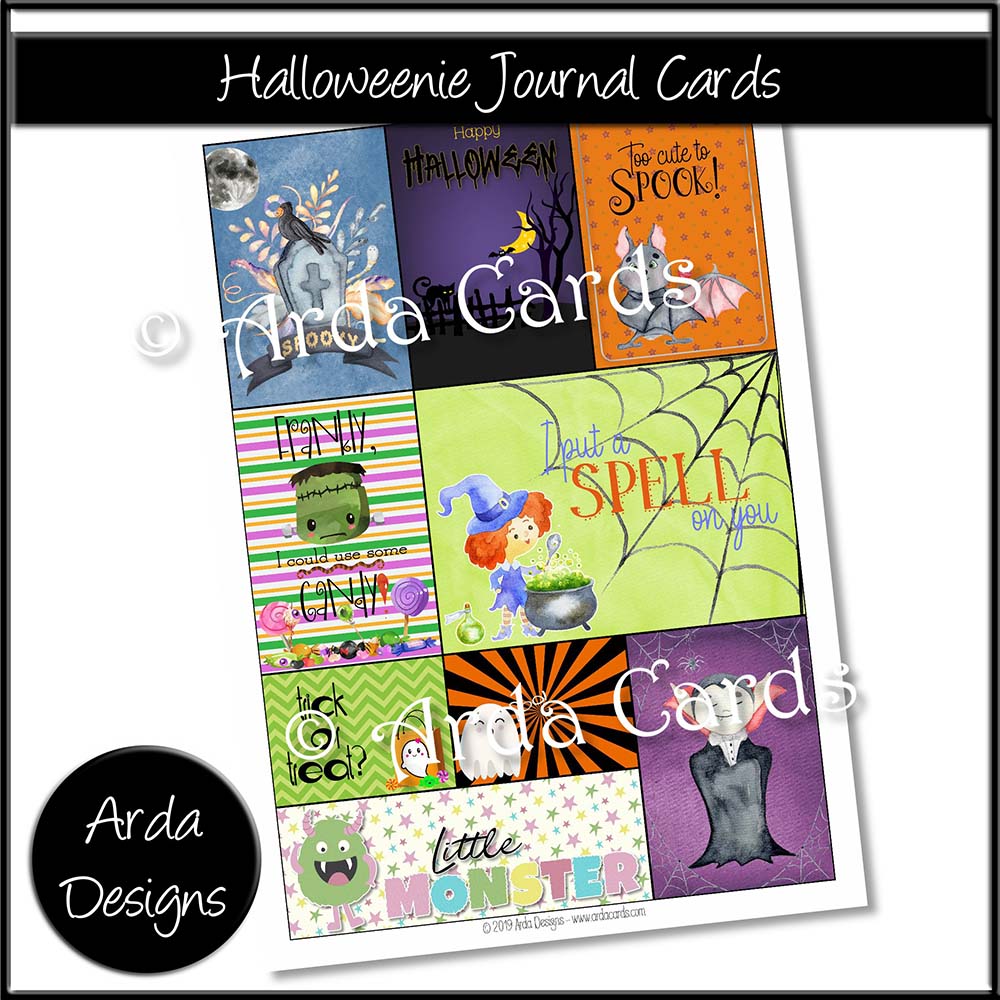 Halloweenie Journal Cards