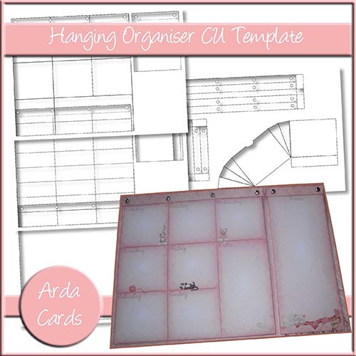Hanging Organiser And Note Pad CU Template - The Printable Craft Shop