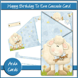 Happy Birthday To Ewe Cascade Card - The Printable Craft Shop