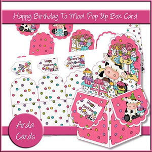 Happy Birthday To Moo! Pop Up Box Card - The Printable Craft Shop