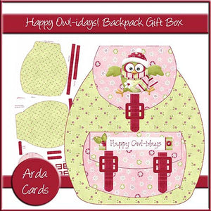 Happy Owl-idays Backpack Gift Box - The Printable Craft Shop