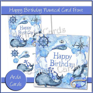 Happy Birthday Nautical Card Front - The Printable Craft Shop