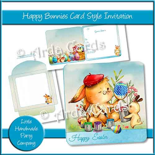 Happy Bunnies Card Style Invitation