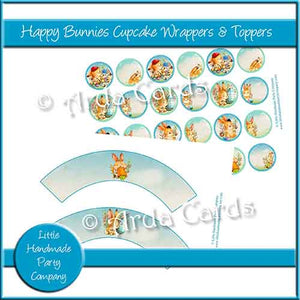 Happy Bunnies Cupcake Wrappers & Toppers
