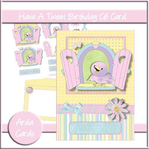 Have A Tweet Birthday C6 Card - The Printable Craft Shop