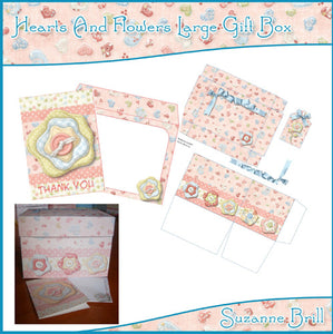 Hearts And Flowers Large Gifts Box - The Printable Craft Shop