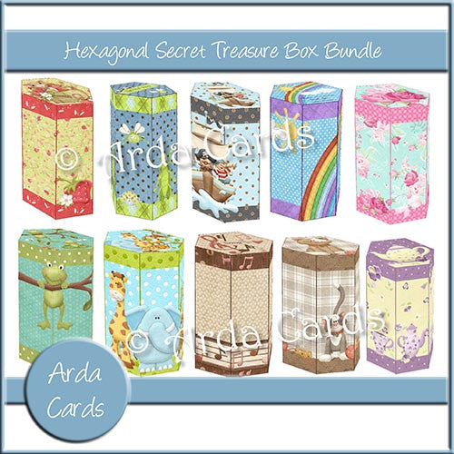 Hexagonal Secret Treasure Box Bundle - The Printable Craft Shop