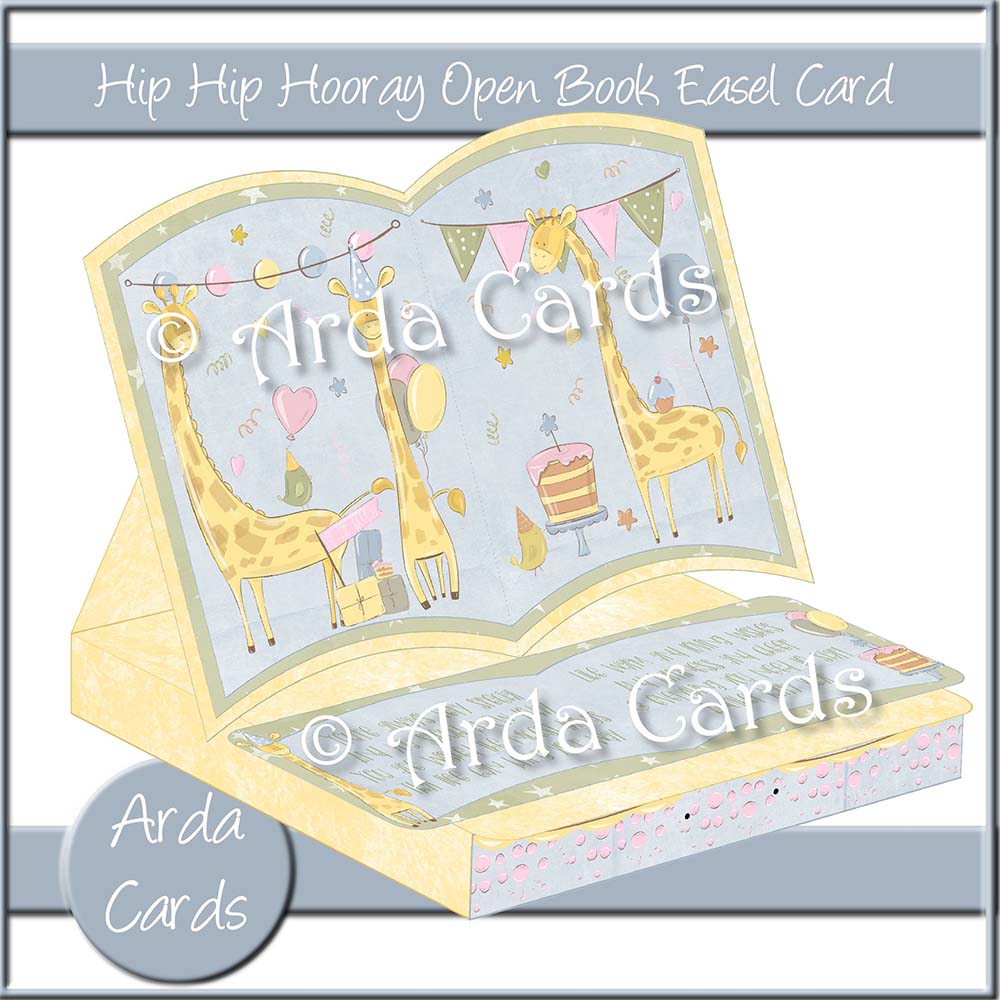 Hip Hip Hooray Open Book Easel Card