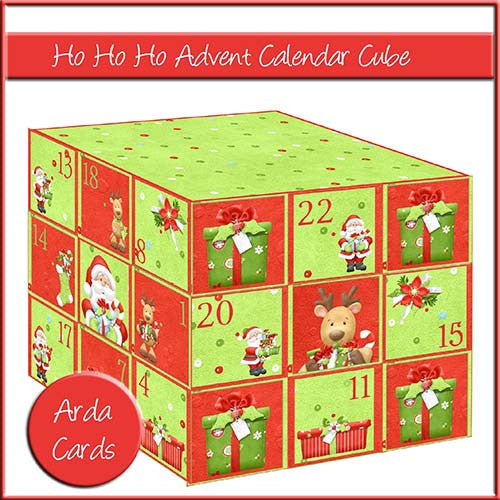Ho Ho Ho Advent Calendar Cube - The Printable Craft Shop
