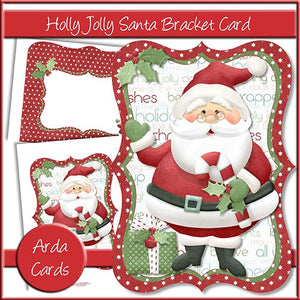Holly Jolly Santa Bracket Card - The Printable Craft Shop
