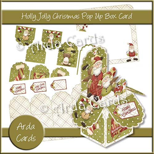 Holly Jolly Christmas Pop Up Box Card