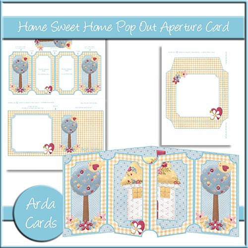 Home Sweet Home Pop Out Aperture Card - The Printable Craft Shop