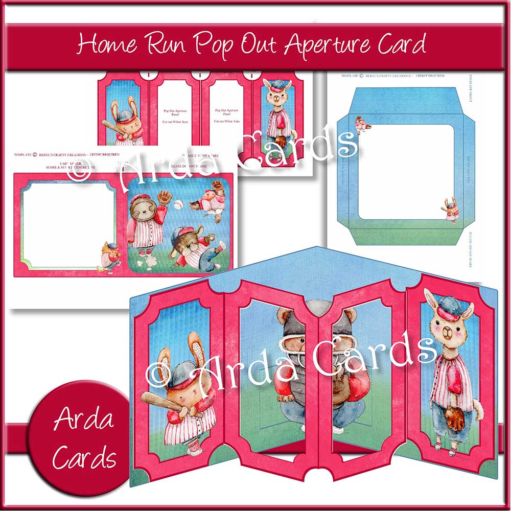 Home Run Printable Pop Out Aperture Card