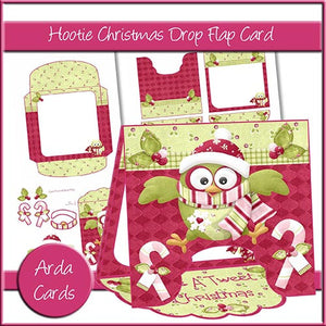 Hootie Christmas Printable Drop Flap Card - The Printable Craft Shop
