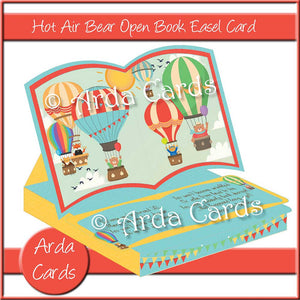 Hot Air Bear Open Book Easel Card With Drawer