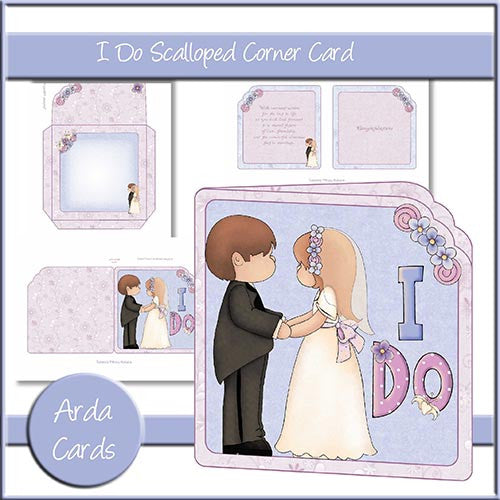 I Do Scalloped Corner Card - The Printable Craft Shop