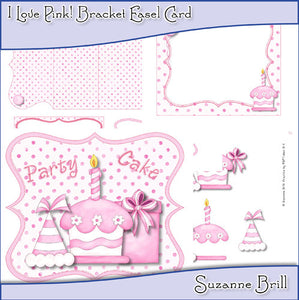 I Love Pink! Bracket Easel Card - The Printable Craft Shop