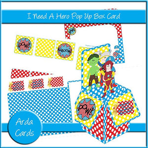 I Need A Hero Pop Up Box Card - The Printable Craft Shop