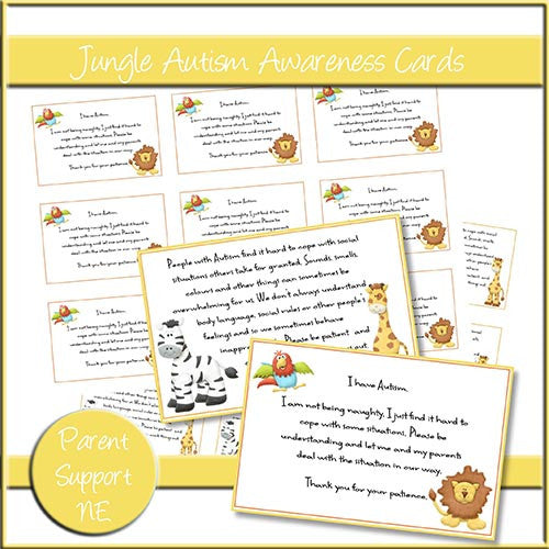 Jungle Autism Awareness Cards - The Printable Craft Shop