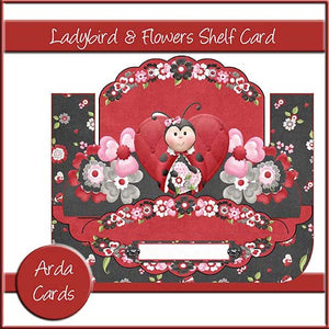 Ladybird & Flowers Shelf Card - The Printable Craft Shop