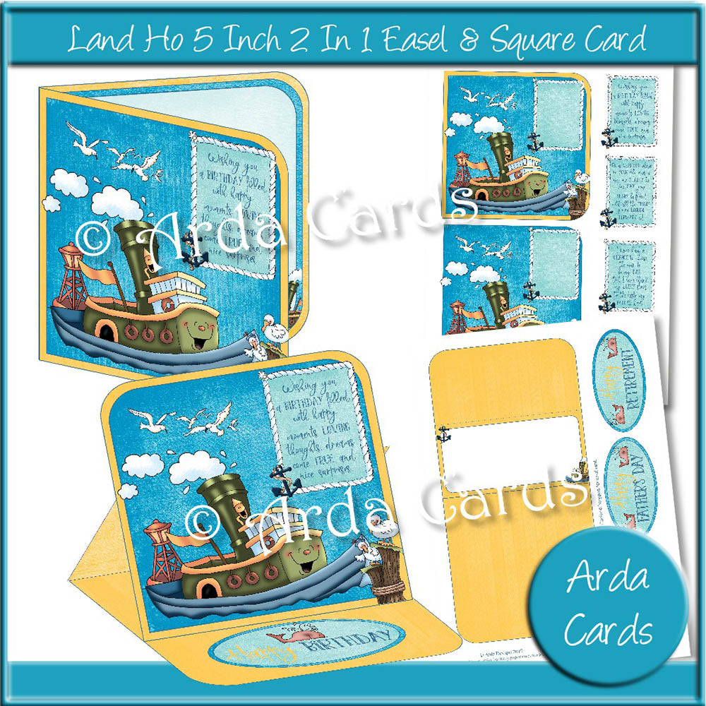 Land Ho 5 Inch 2 in 1 Easel & Square Cards
