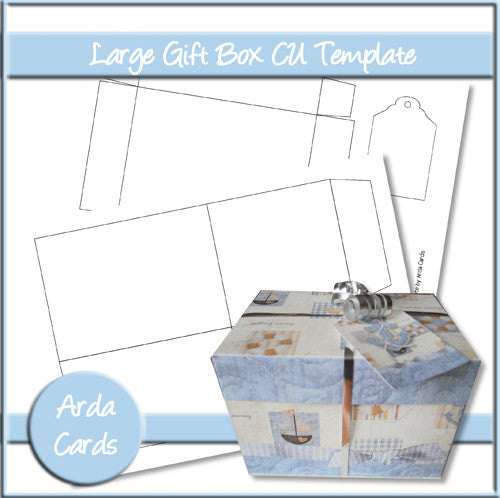 Large Gift Box CU Template - The Printable Craft Shop
