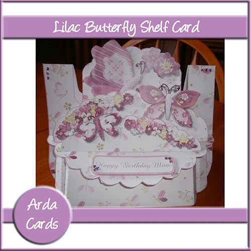 Lilac Butterfly Shelf Card - The Printable Craft Shop