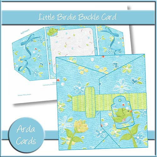 Little Birdie Buckle Card - The Printable Craft Shop