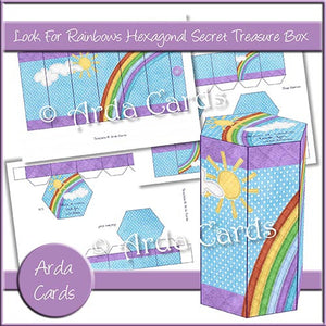 Look For Rainbows Hexagonal Secret Treasure Box - The Printable Craft Shop