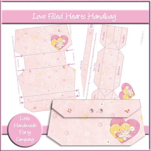 Loved Filled Hearts Handbag - The Printable Craft Shop