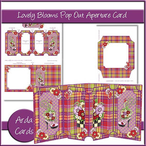 Lovely Blooms Pop Out Aperture Card - The Printable Craft Shop