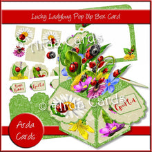 Load image into Gallery viewer, printable pop up box kit with ladybirds for instant download