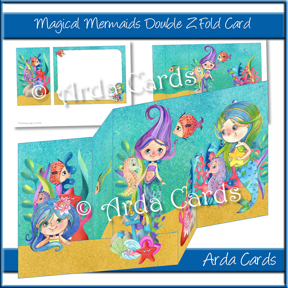 Magical Mermaids Z Fold Card