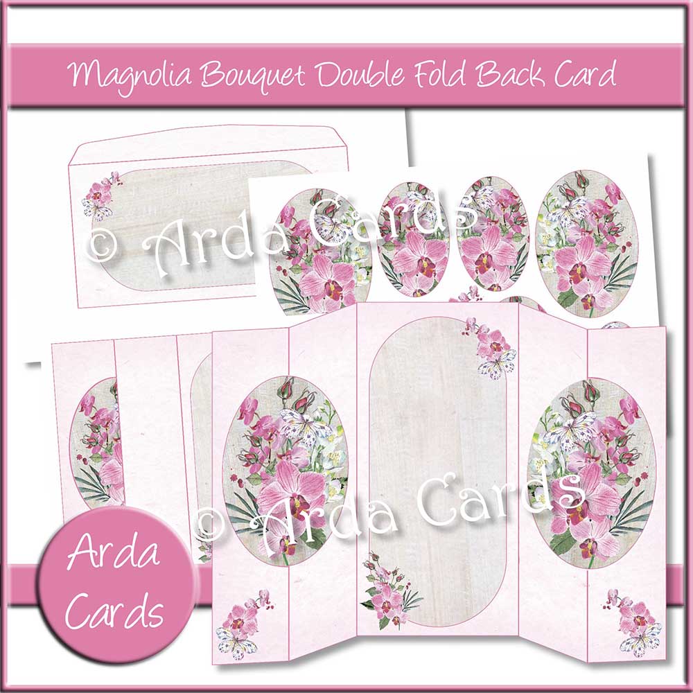 Magnolia Bouquet Double Fold Back Card