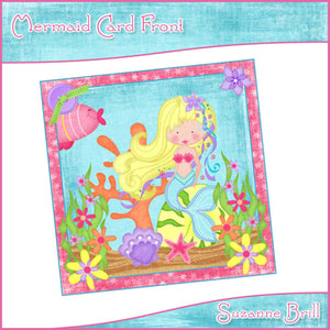 Mermaid Card Front - The Printable Craft Shop