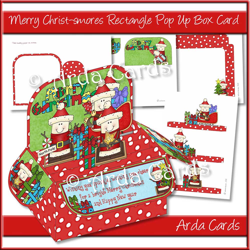 Merry Christ-smores Rectangle Pop Up Box Card