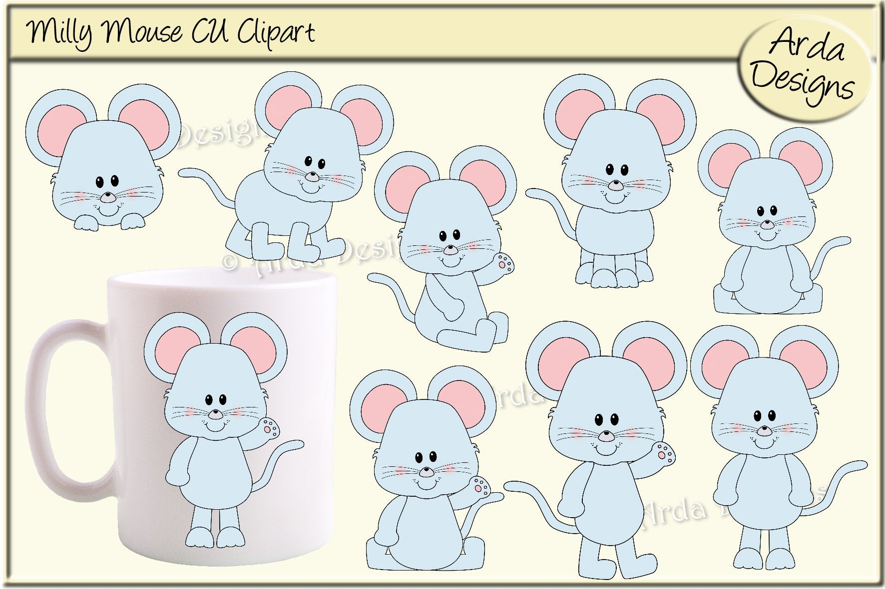 Milly Mouse CU Clipart
